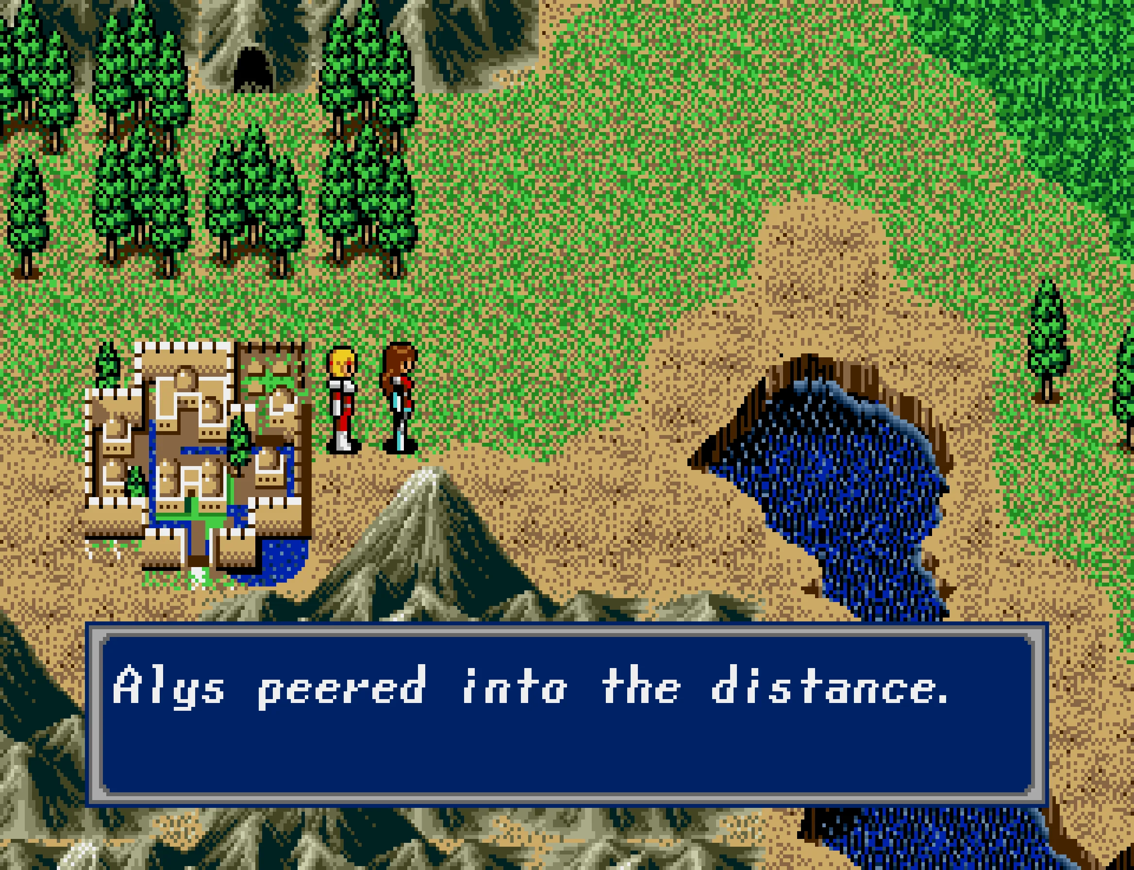 Alys peers out into the distance.