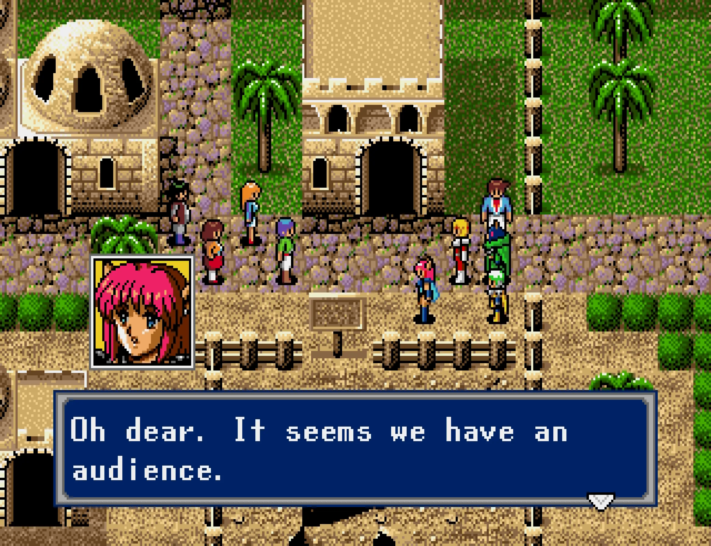 A crowd gathers before the party in a town ravaged by tremors.